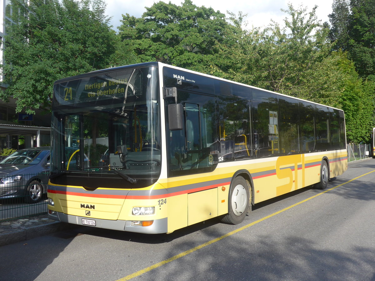 (209'372) - STI Thun - Nr. 124/BE 700'124 - MAN am 7. September 2019 bei der Schifflndte Thun