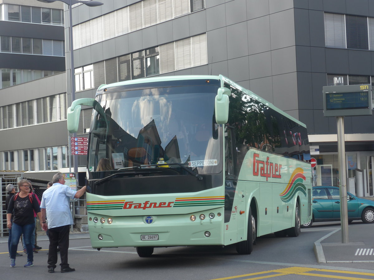 (209'374) - Gafner, Thun - Nr. 28/BE 26'697 - Temsa am 7. September 2019 beim Bahnhof Thun