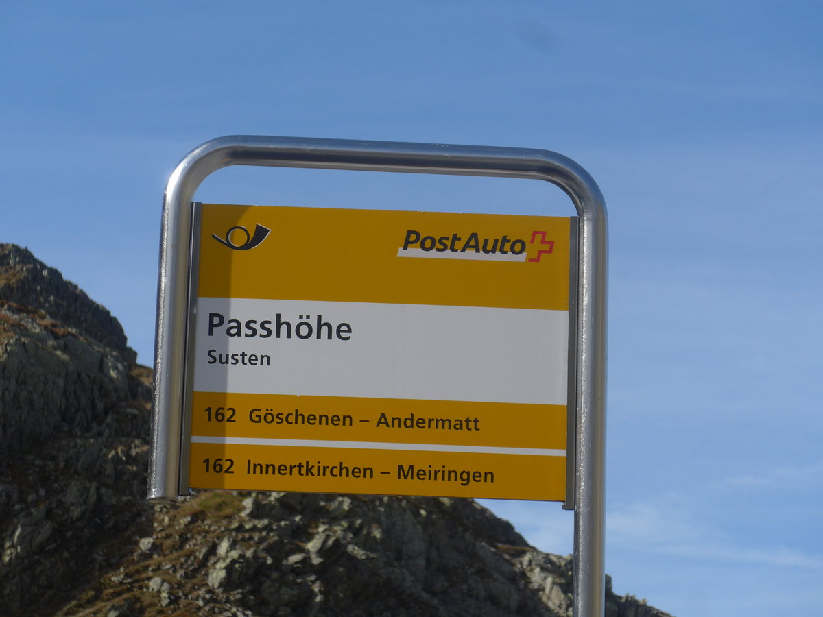(209'754) - PostAuto-Haltestelle - Susten, Passhhe - am 22. September 2019
