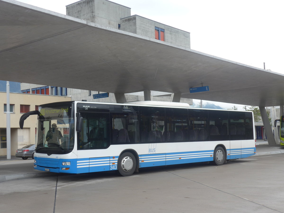 (209'977) - BSW Sargans - Nr. 343/SG 297'516 - MAN am 6. Oktober 2019 beim Bahnhof Buchs