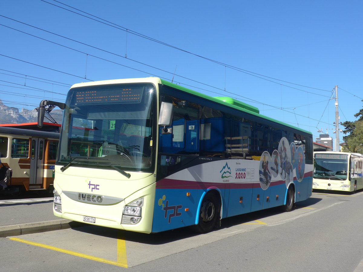 (210'304) - TPC Aigle - Nr. 13/VD 587'776 - Iveco am 14. Oktober 2019 beim Bahnhof Aigle