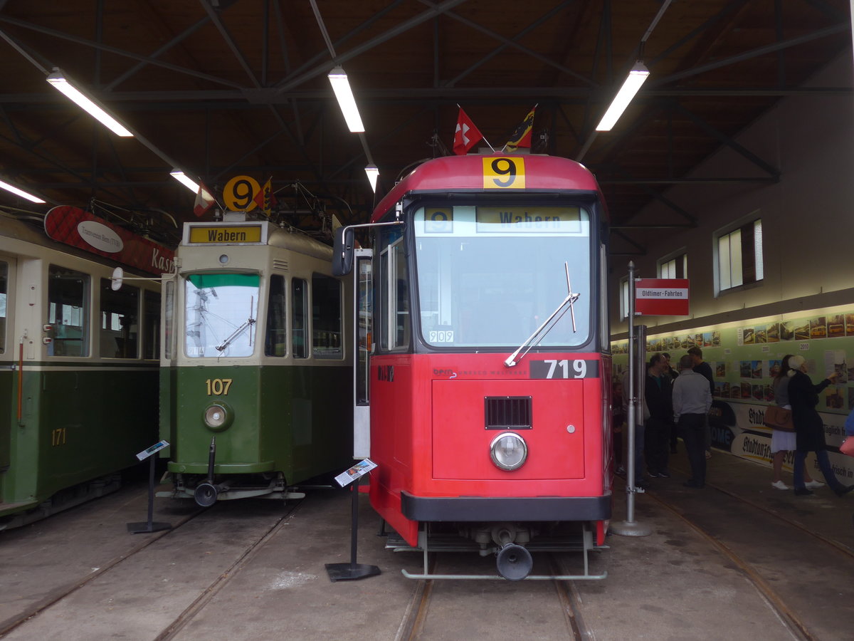(210'436) - Bernmobil-Tram - Nr. 719 - am 20. Oktober 2019 in Bern, Weissenbhl