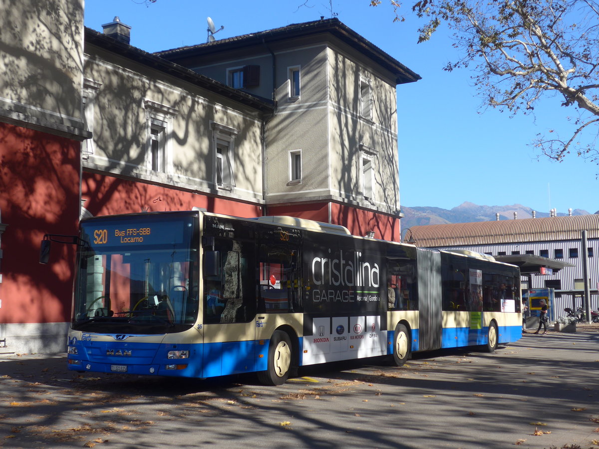 (210'597) - FART Locarno - Nr. 35/TI 323'835 - MAN am 26. Oktober 2019 beim Bahnhof Cadenazzo