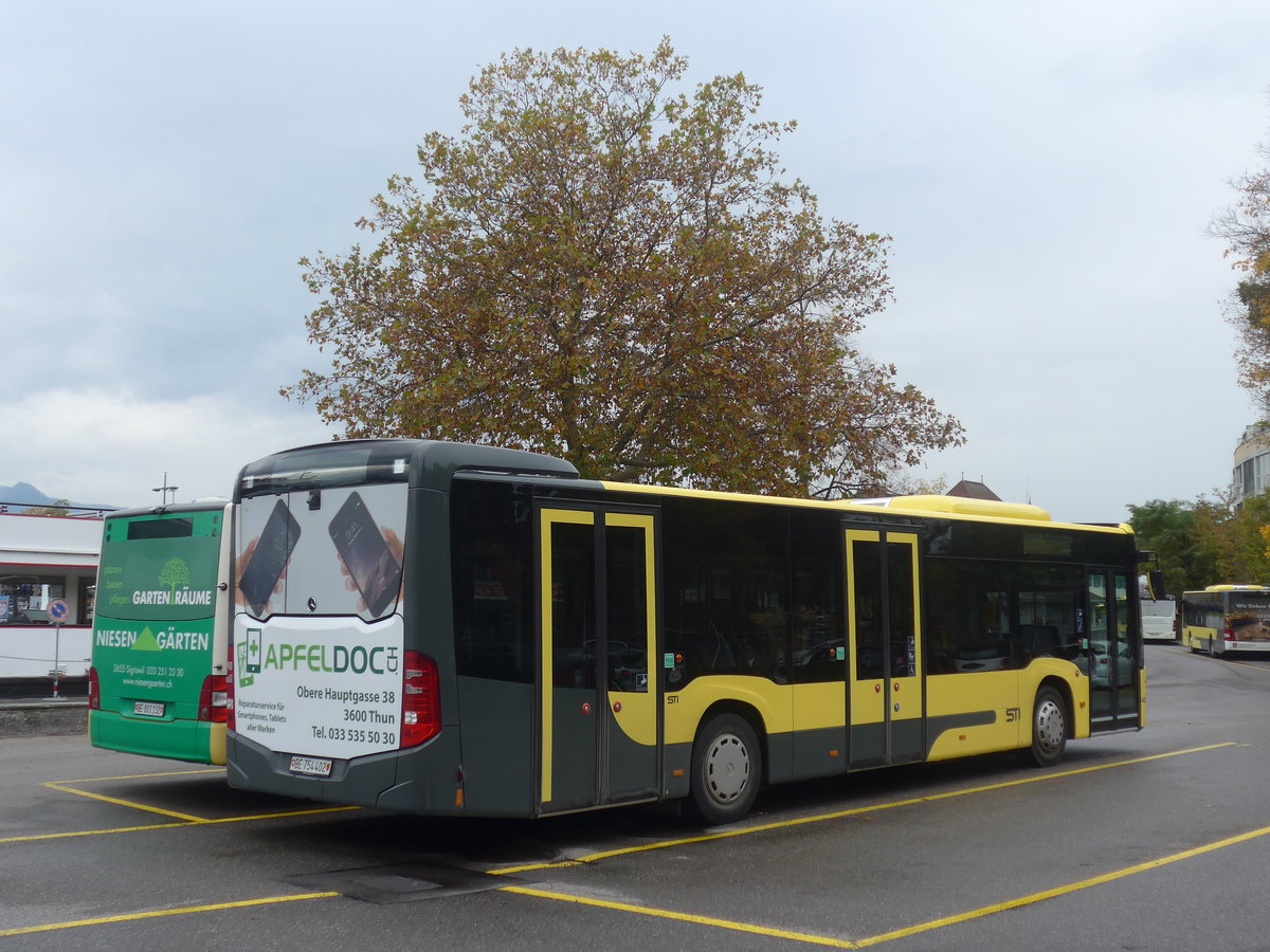 (210'708) - STI Thun - Nr. 402/BE 754'402 - Mercedes am 28. Oktober 2019 bei der Schifflndte Thun