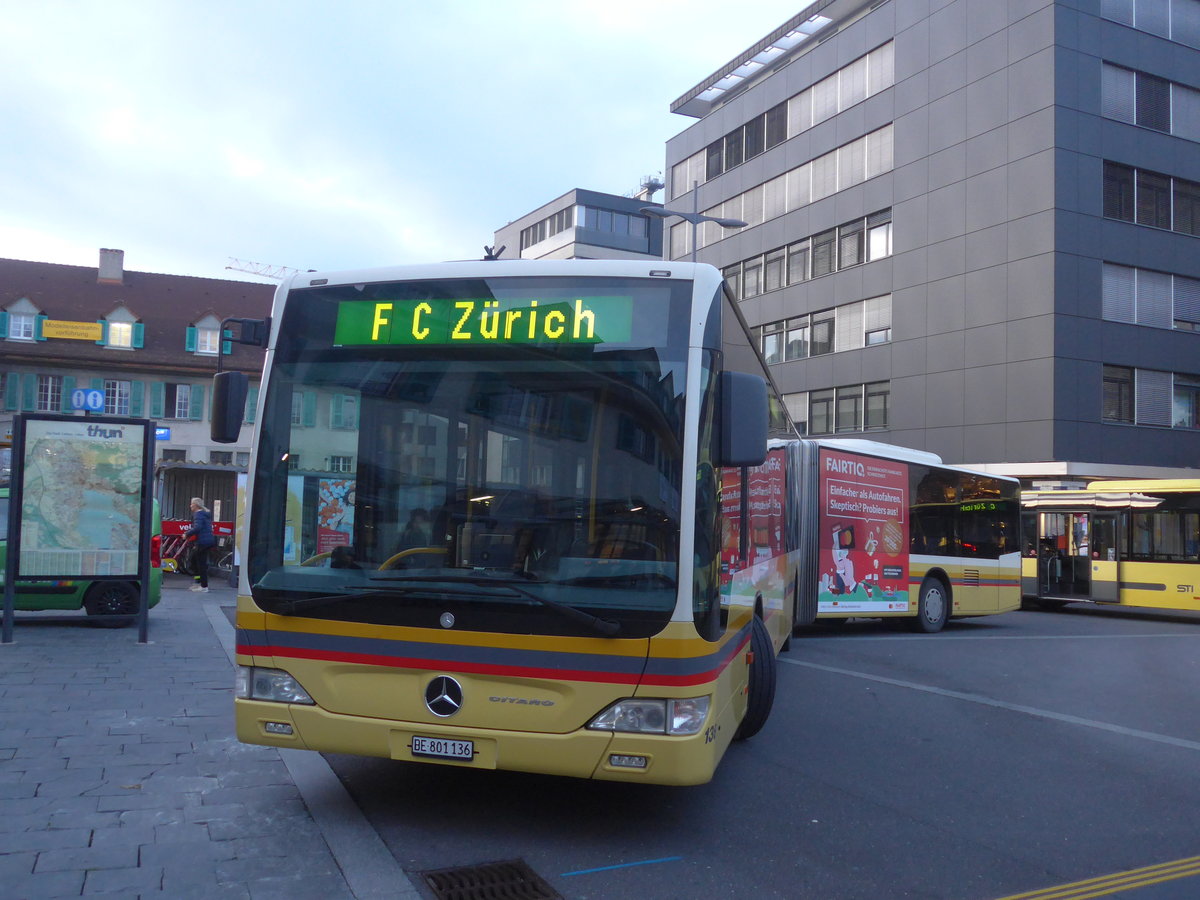 (210'735) - STI Thun - Nr. 136/BE 801'136 - Mercedes am 2. November 2019 beim Bahnhof Thun