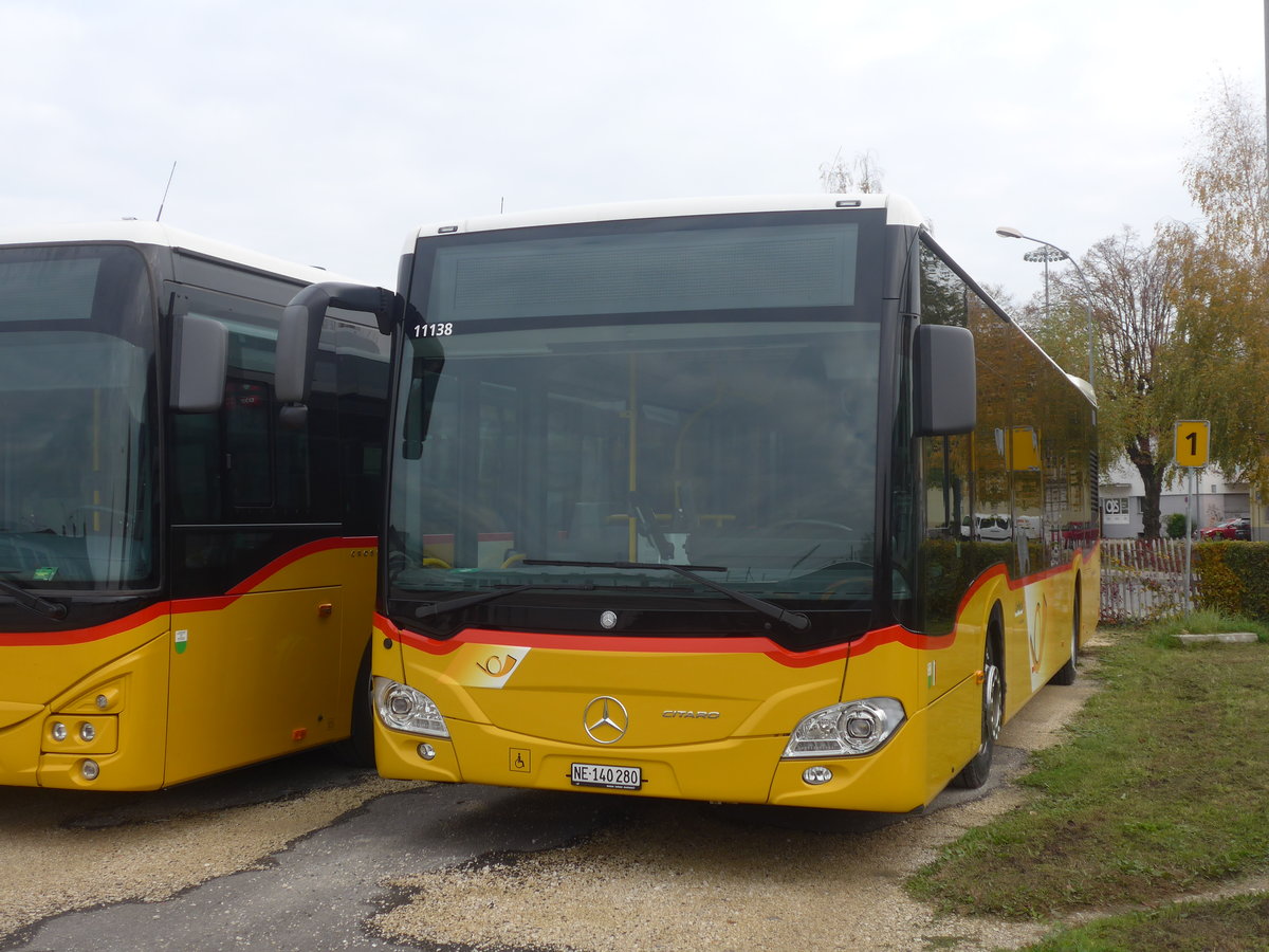 (210'875) - CarPostal Ouest - NE 140'280 - Mercedes am 9. November 2019 in Yverdon, Garage