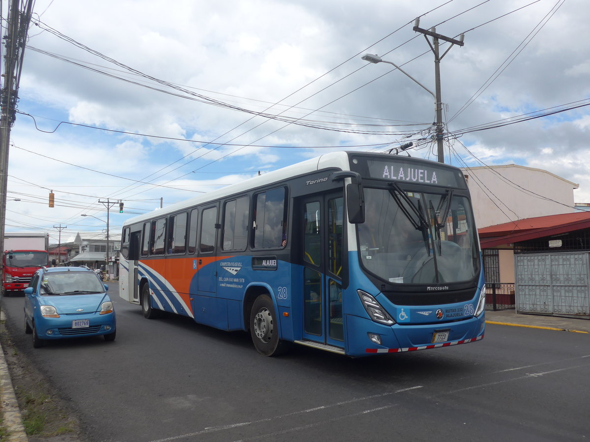 (211'114) - Coopetransasi, Sabanilla - Nr. 28/7723 - Marcopolo am 13. November 2019 in Alajuela