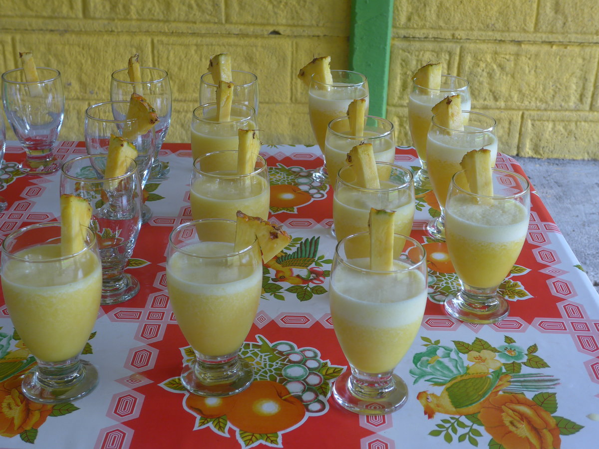 (212'334) - Ananas-Shakes am 24. November 2019 in La Fortuna, Pineapple Farm