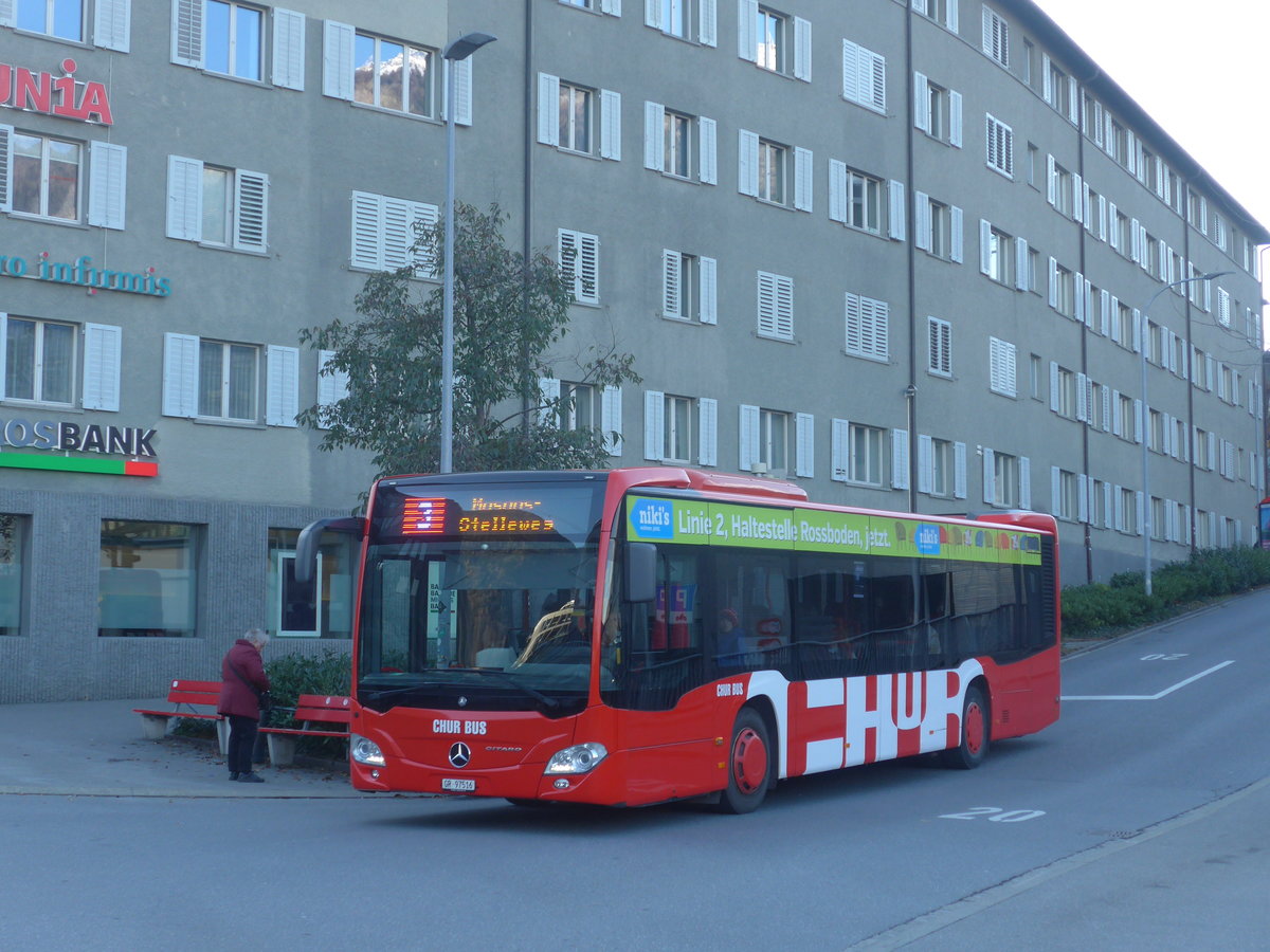 (212'635) - SBC Chur - Nr. 16/GR 97'516 - Mercedes am 7. Dezember 2019 beim Bahnhof Chur