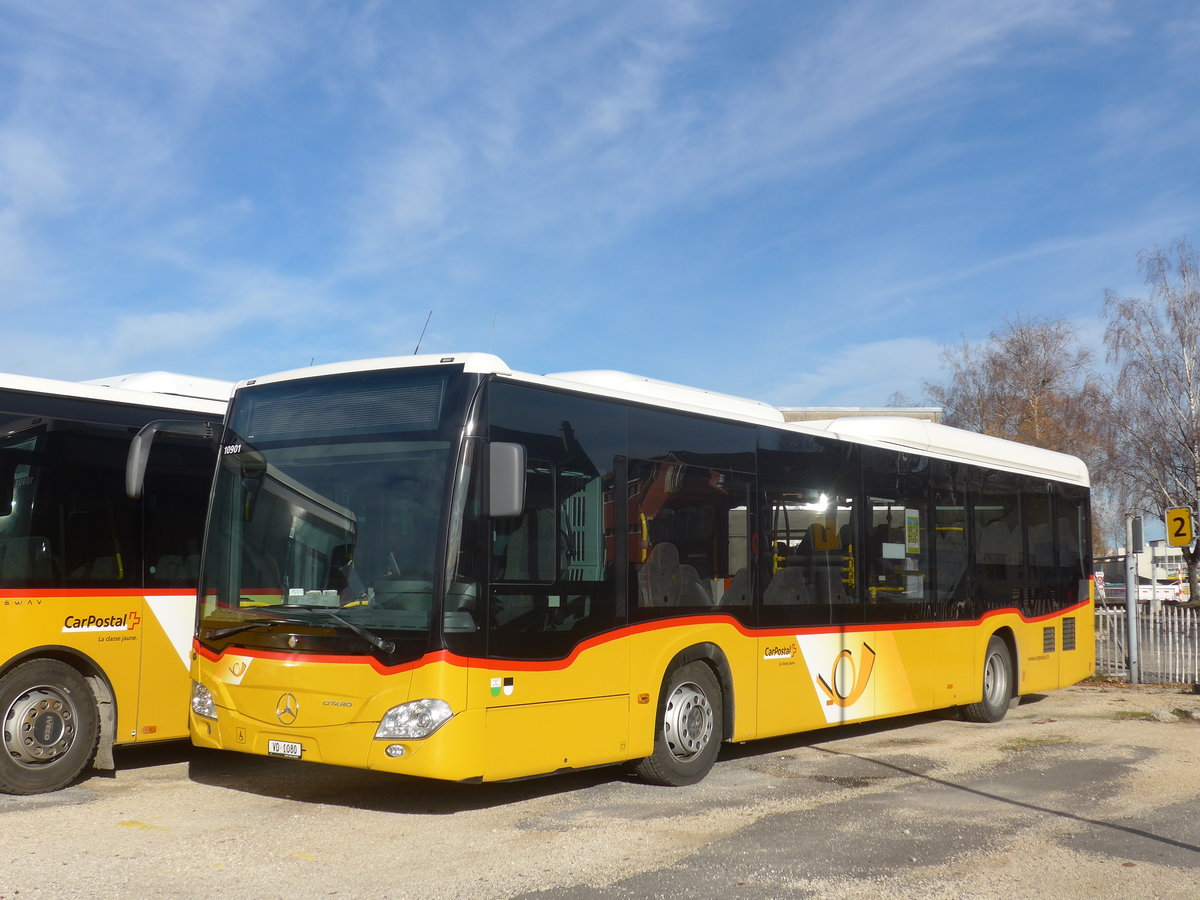 (212'770) - CarPostal Ouest - VD 1080 - Mercedes (ex TPB, Sdeilles) am 8. Dezember 2019 in Yverdon, Garage