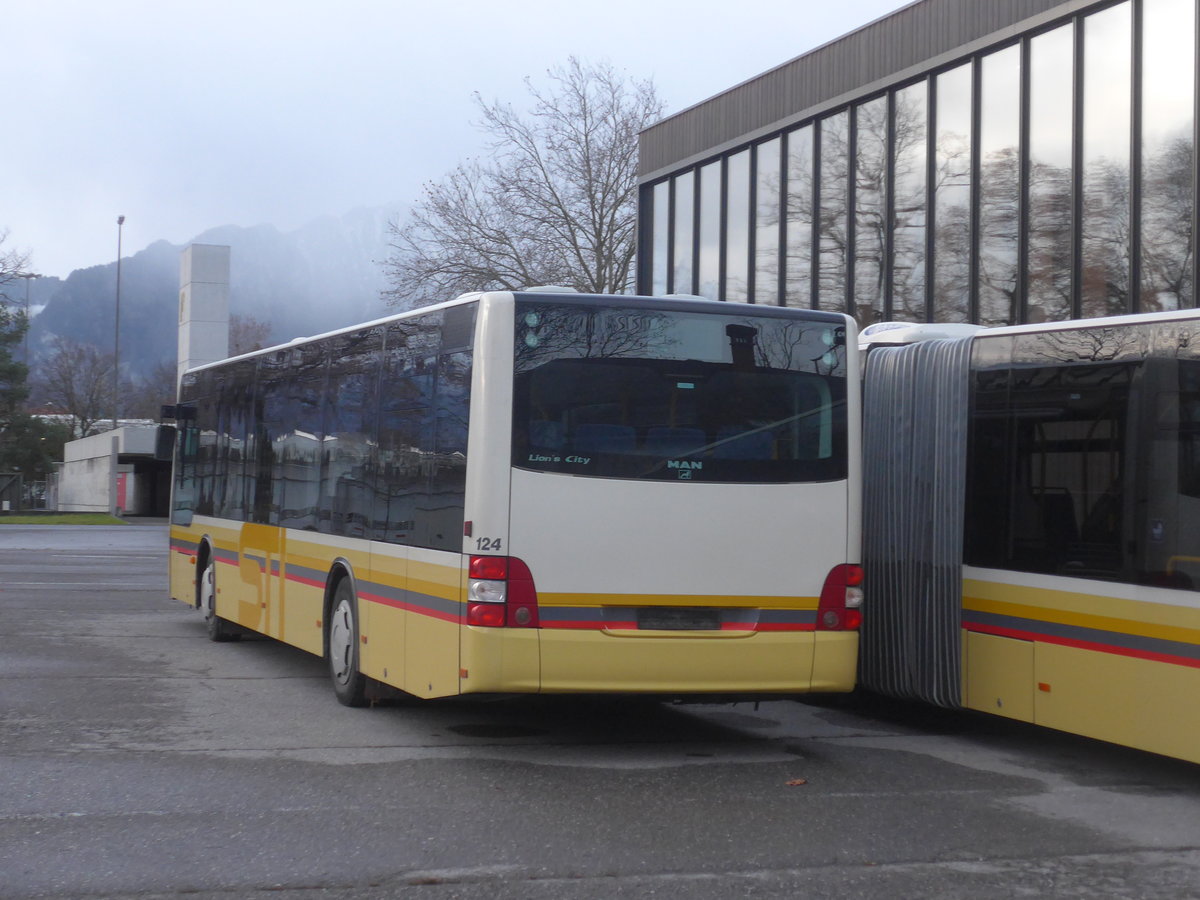 (212'828) - STI Thun - Nr. 124 - MAN am 9. Dezember 2019 in Thun, Waffenplatz