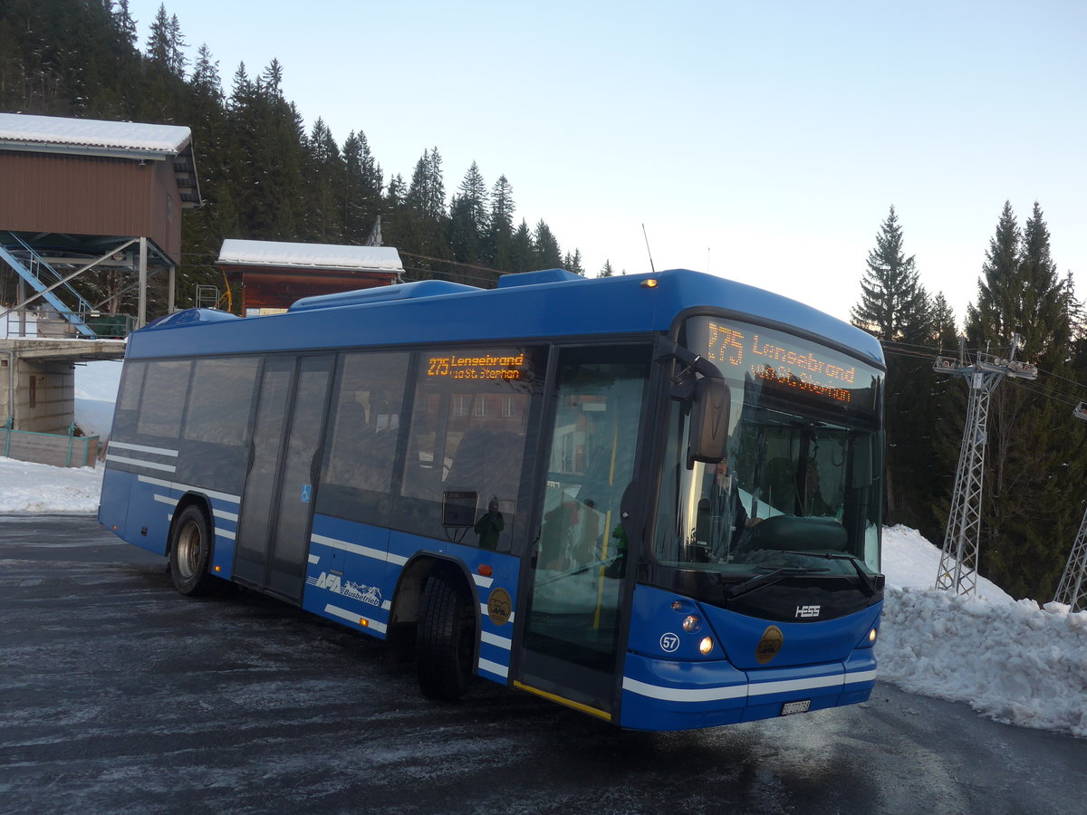 (213'090) - AFA Adelboden - Nr. 57/BE 272'798 - Scania/Hess am 25. Dezember 2019 in St. Stephan, Lengebrand