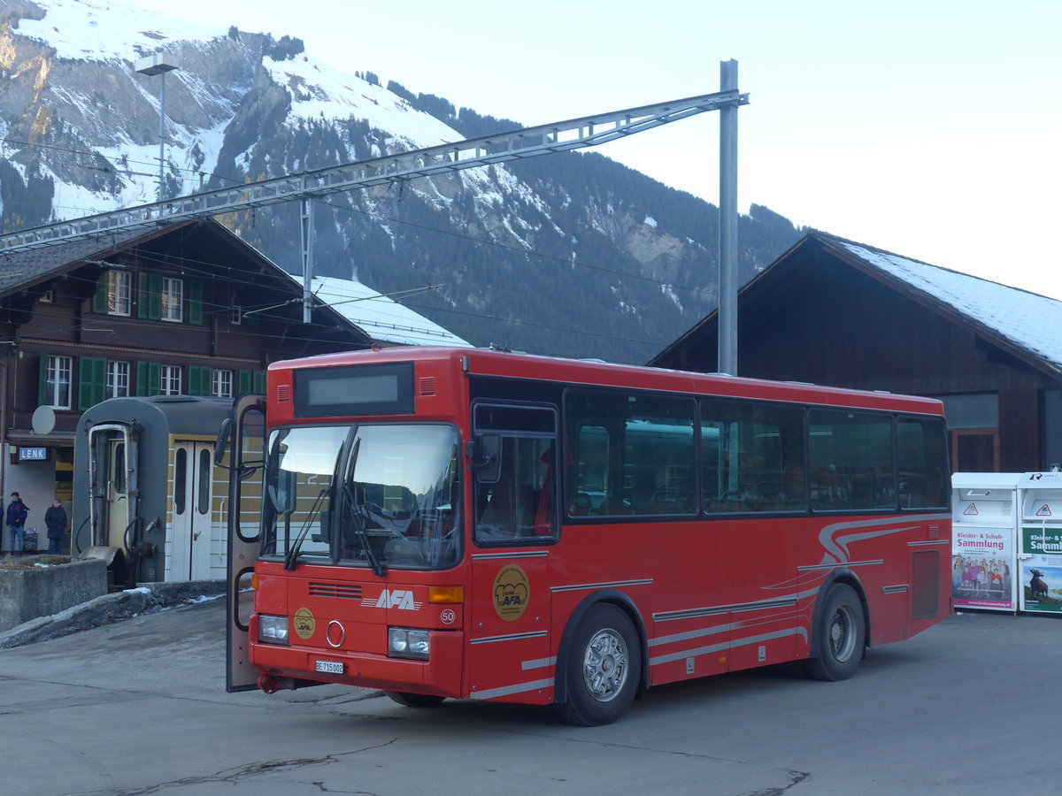 (213'311) - AFA Adelboden - Nr. 50/BE 715'002 - Vetter (ex AVG Grindelwald Nr. 21) am 2. Januar 2020 beim Bahnhof Lenk