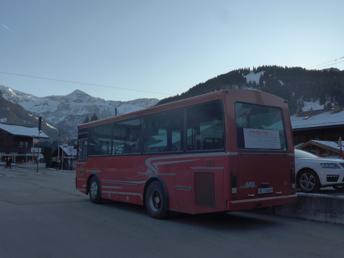 (213'312) - AFA Adelboden - Nr. 50/BE 715'002 - Vetter (ex AVG Grindelwald Nr. 21) am 2. Januar 2020 beim Bahnhof Lenk