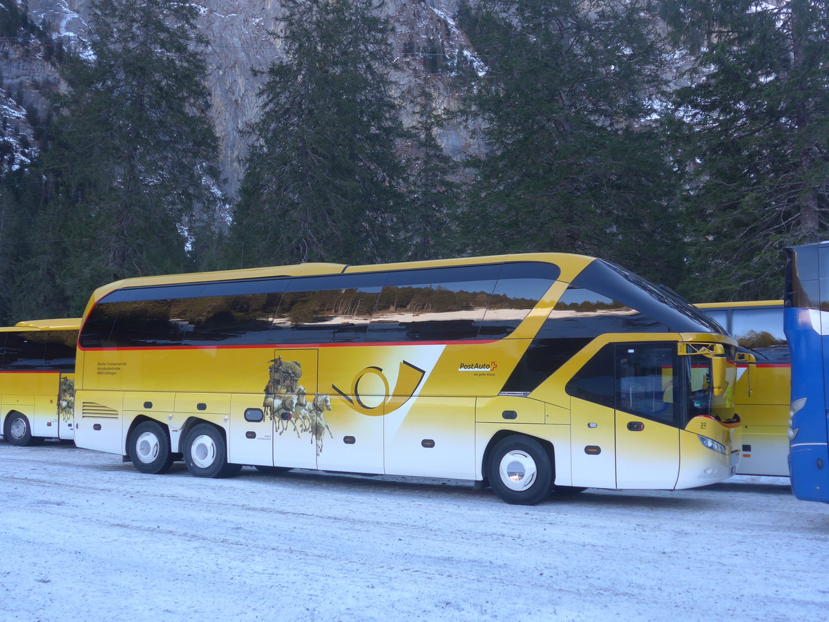 (213'673) - Tschannen, Zofingen - Nr. 22/AG 6803 - Neoplan (ex PostAuto Graubnden) am 11. Januar 2020 in Adelboden, Unter dem Birg