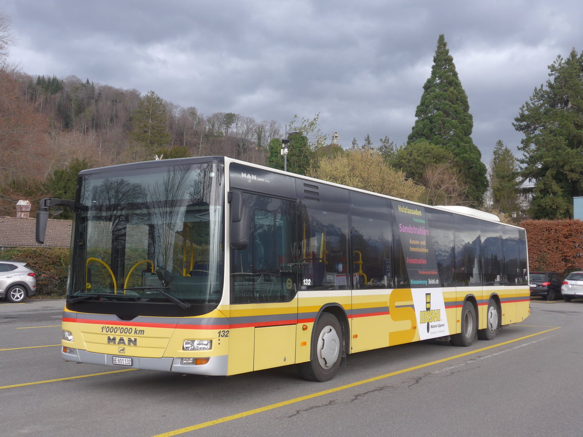 (214'103) - STI Thun - Nr. 132/BE 801'132 - MAN am 3. Februar 2020 bei der Schifflndte Thun