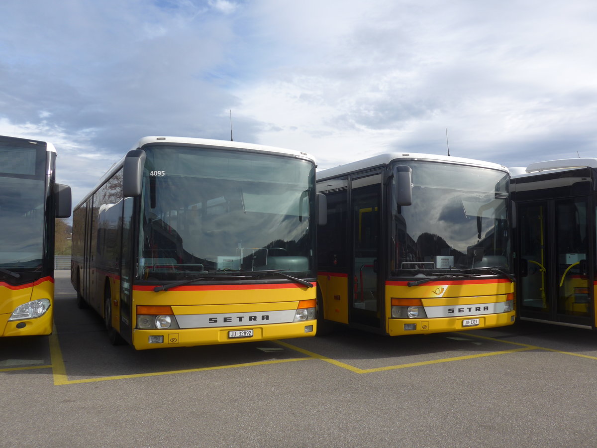 (214'282) - CarPostal Ouest - JU 32'892 - Setra (ex Nr. 19) am 16. Februar 2020 in Develier, Parkplatz