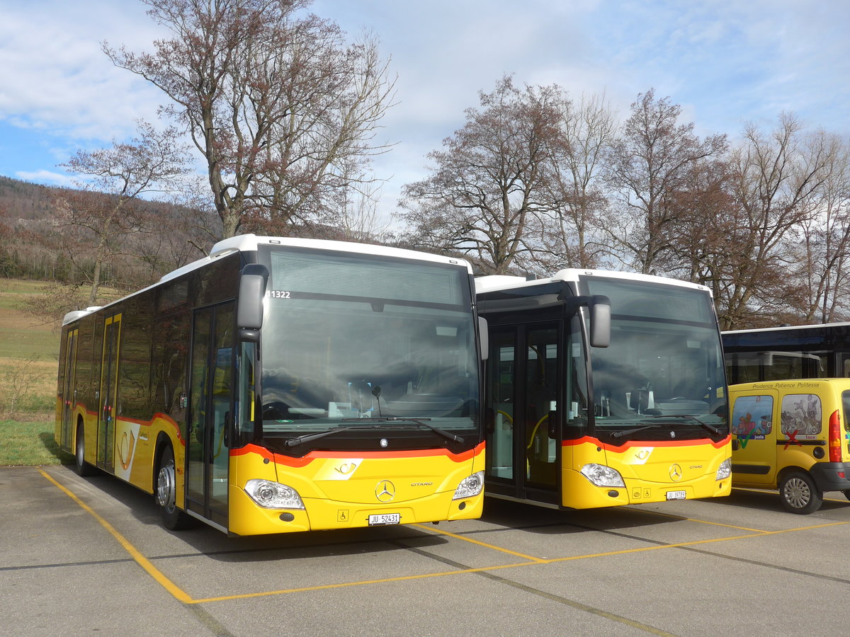 (214'285) - CarPostal Ouest - JU 52'431 - Mercedes am 16. Februar 2020 in Develier, Parkplatz