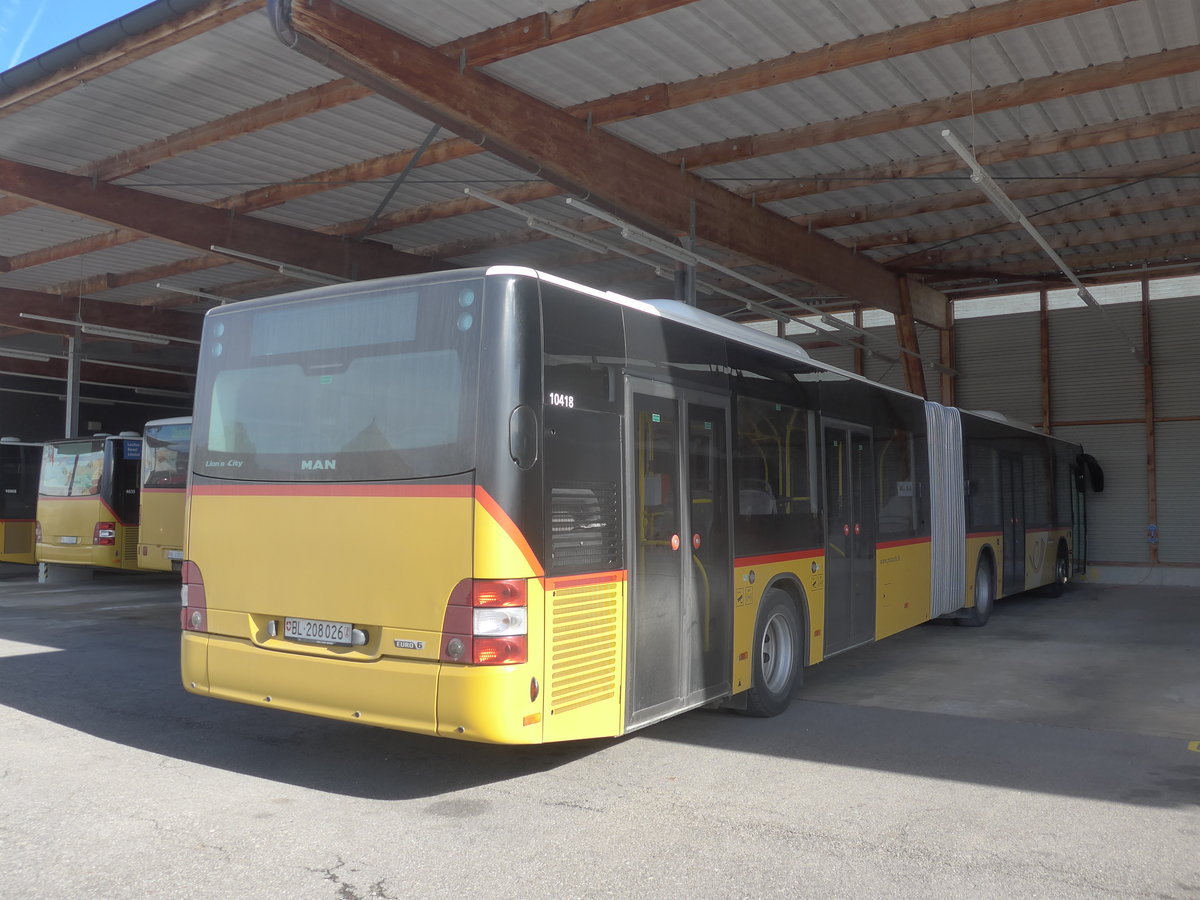 (214'335) - PostAuto Nordschweiz - BL 208'026 - MAN am 16. Februar 2020 in Laufen, Garage