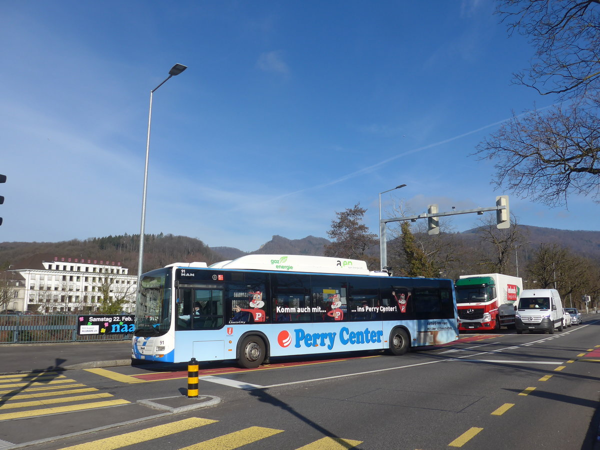 (214'570) - BOGG Wangen b.O. - Nr. 91/SO 120'402 - MAN am 20. Februar 2020 beim Bahnhof Olten