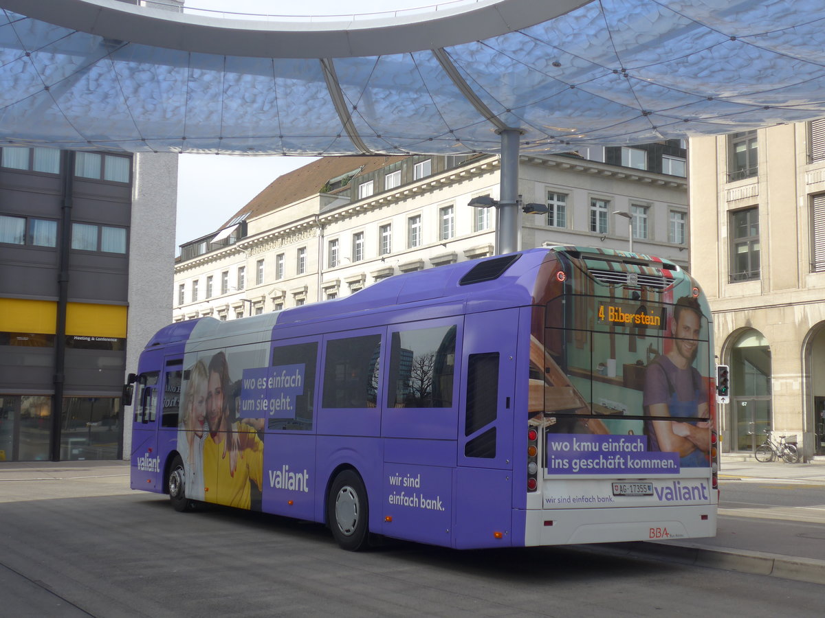 (214'608) - BBA Aarau - Nr. 55/AG 17'355 - Volvo am 20. Februar 2020 beim Bahnhof Aarau