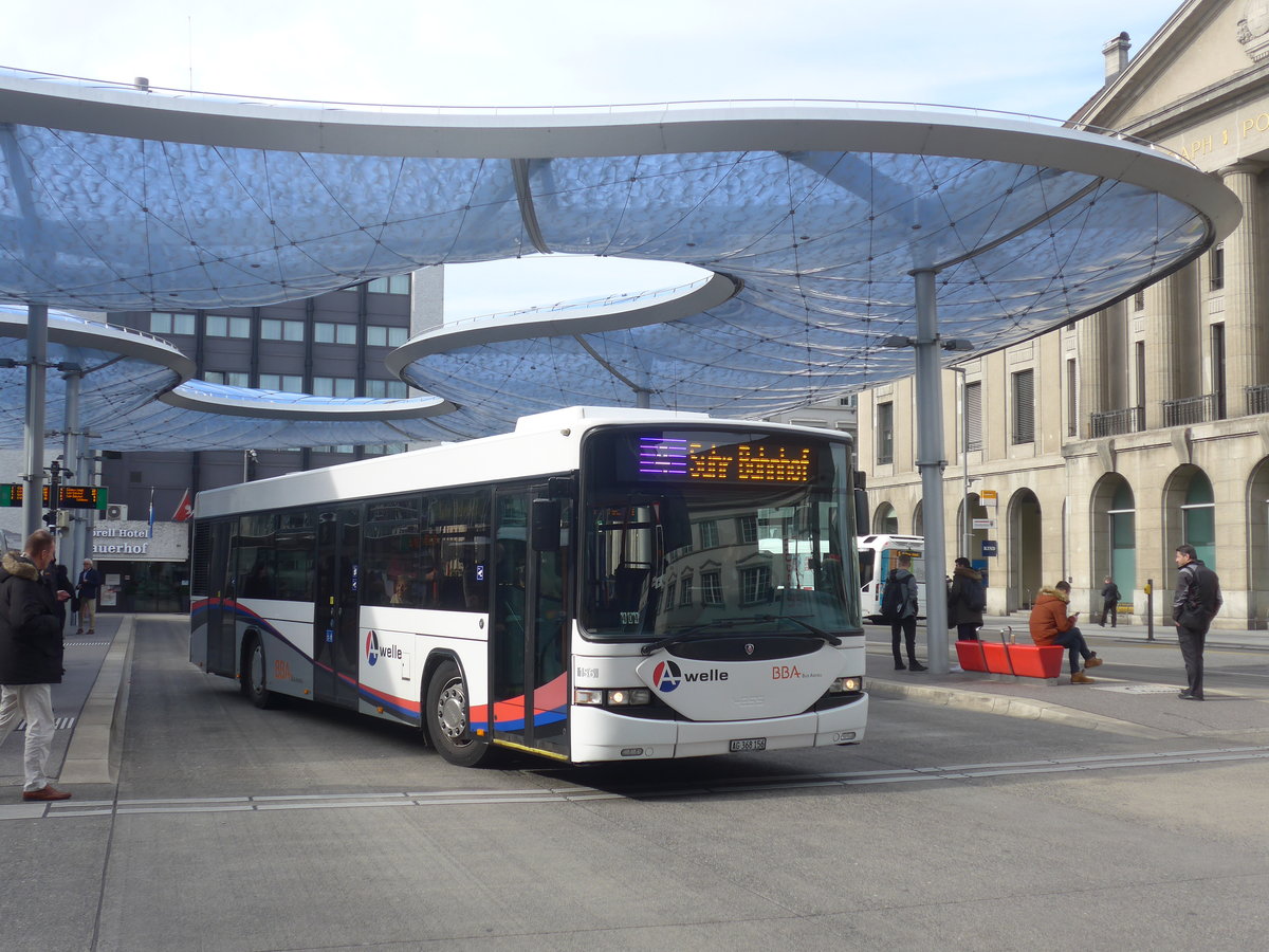 (214'618) - BBA Aarau - Nr. 156/AG 368'156 - Scania/Hess am 20. Februar 2020 beim Bahnhof Aarau