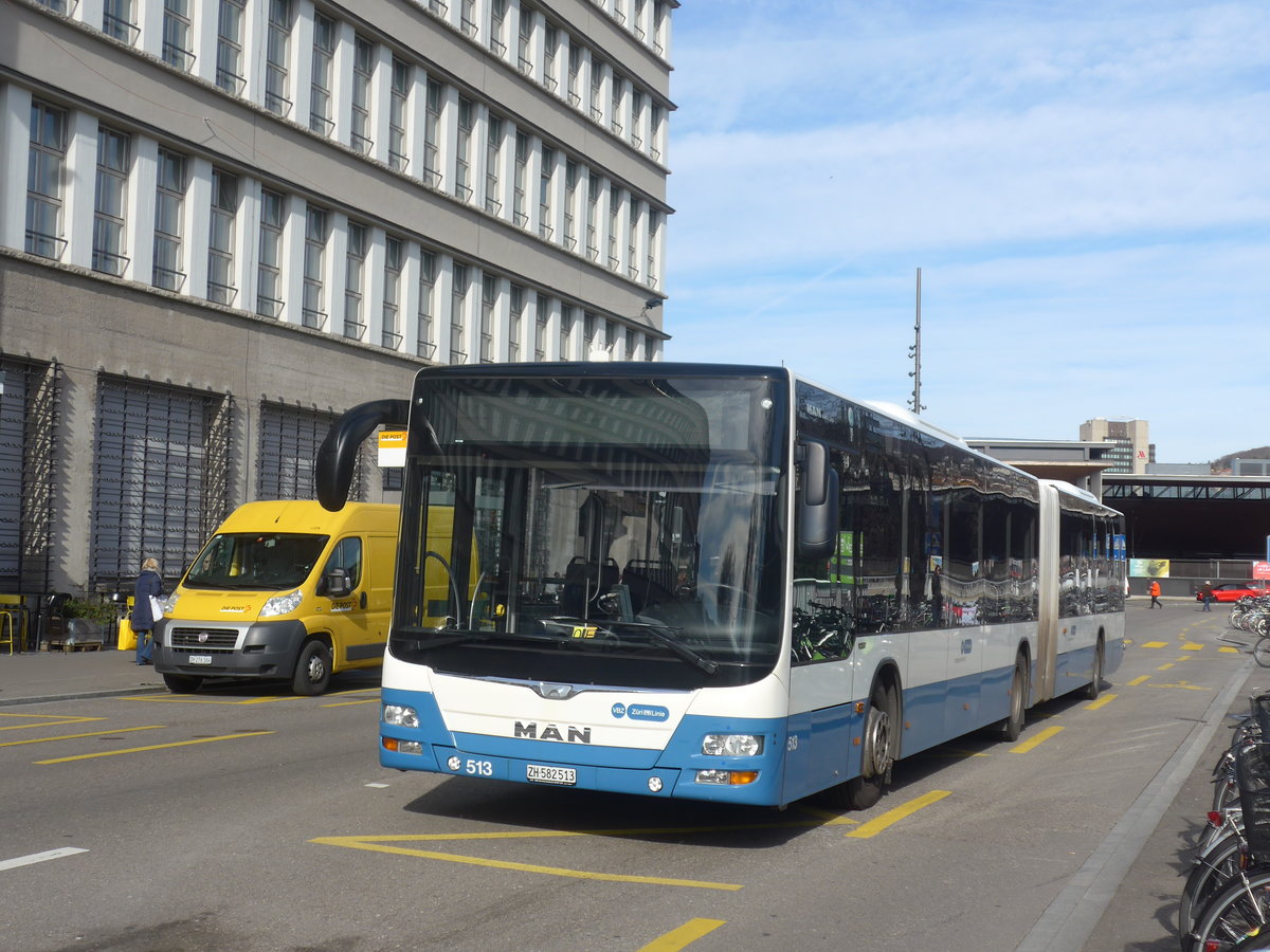 (214'660) - VBZ Zrich - Nr. 513/ZH 582'513 - MAN am 20. Februar 2020 in Zrich, Sihlpost