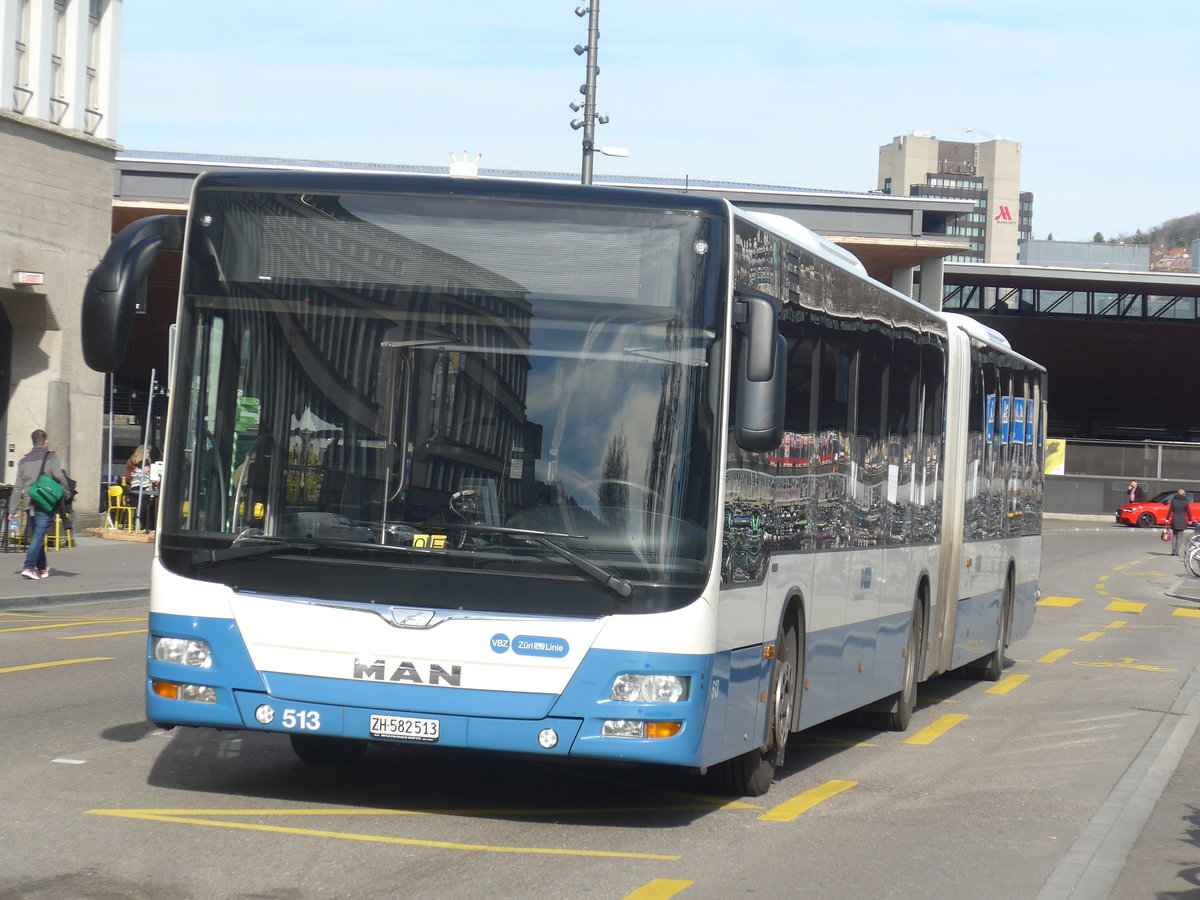 (214'662) - VBZ Zrich - Nr. 513/ZH 682'513 - MAN am 20. Februar 2020 in Zrich, Sihlpost