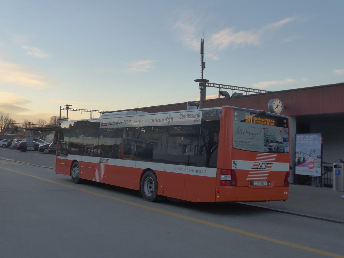 (214'700) - AOT Amriswil - Nr. 410/TG 690 - MAN am 20. Februar 2020 beim Bahnhof Amriswil