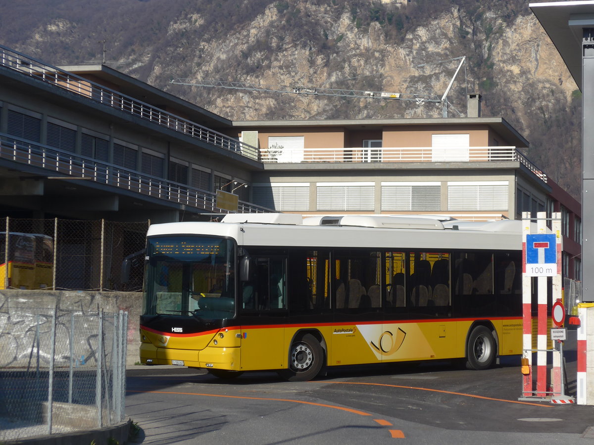 (214'741) - Autopostale, Mendrisio - TI 180'267 - Scania/Hess am 21. Februar 2020 in Mendrisio, Garage