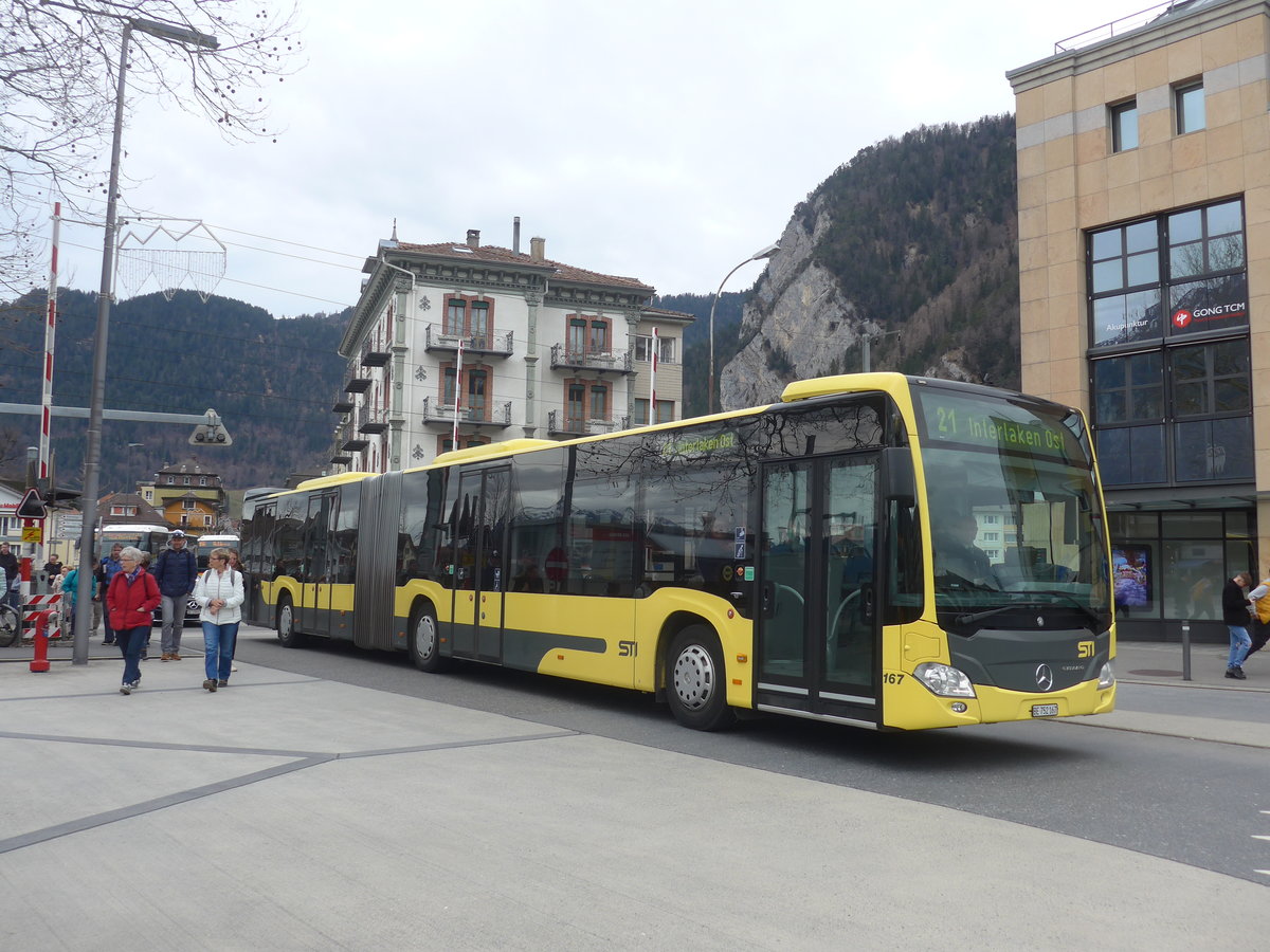 (214'859) - STI Thun - Nr. 167/BE 752'167 - Mercedes am 23. Februar 2020 beim Bahnhof Interlaken West