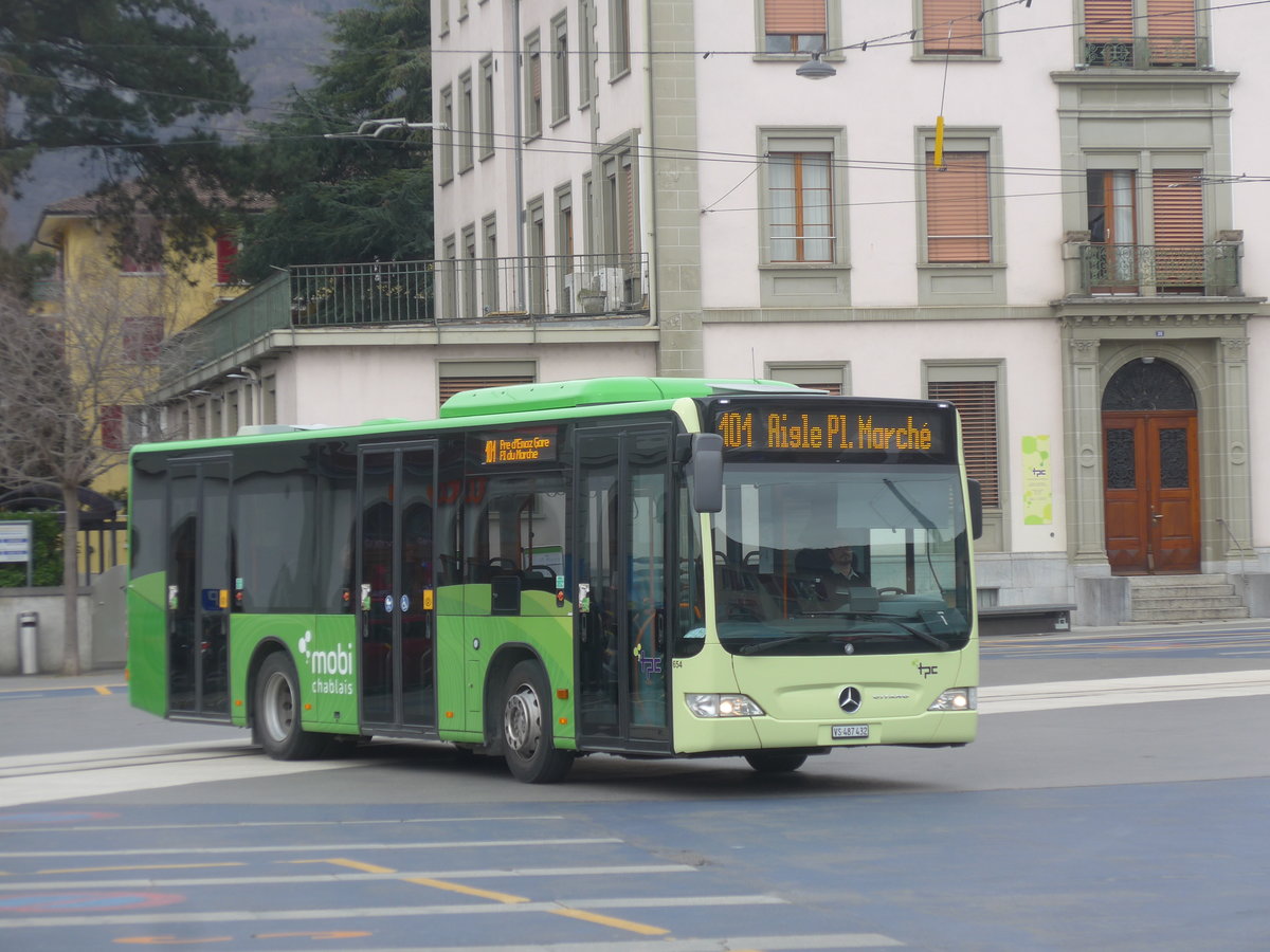 (214'904) - TPC Aigle - Nr. 654/VS 487'432 - Mercedes (ex ESKA Stiftlandkraftverkehr, D-Tirschenreuth; ex Bayerische Schlsser, Grten + Seen, D-Mnchen) am 29. Februar 2020 beim Bahnhof Aigle