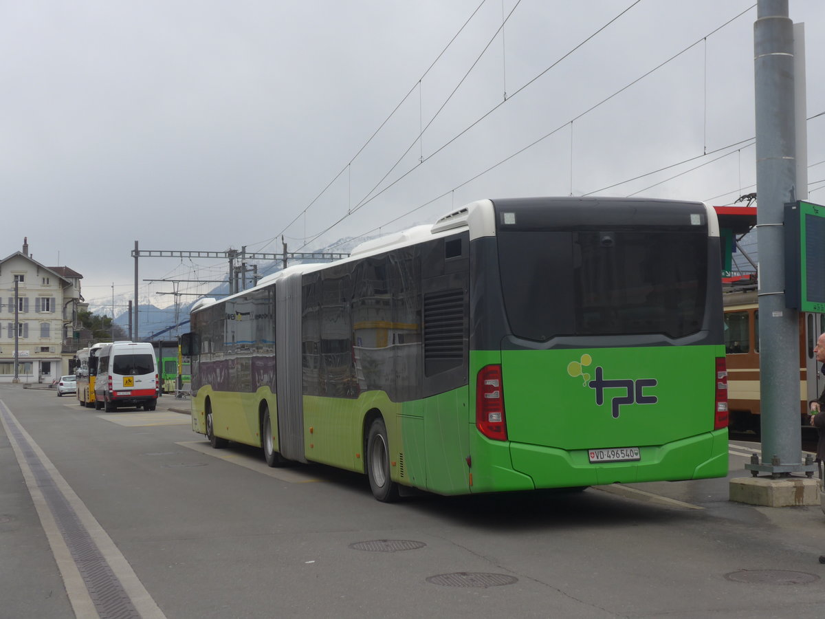 (214'919) - TPC Aigle - Nr. 303/VD 496'540 - Mercedes (ex PostAuto Bern Nr. 633) am 29. Februar 2020 beim Bahnhof Aigle