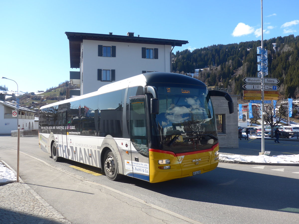 (215'007) - PostAuto Graubnden - GR 162'988 - MAN am 1. Mrz 2020 in Laax, Post