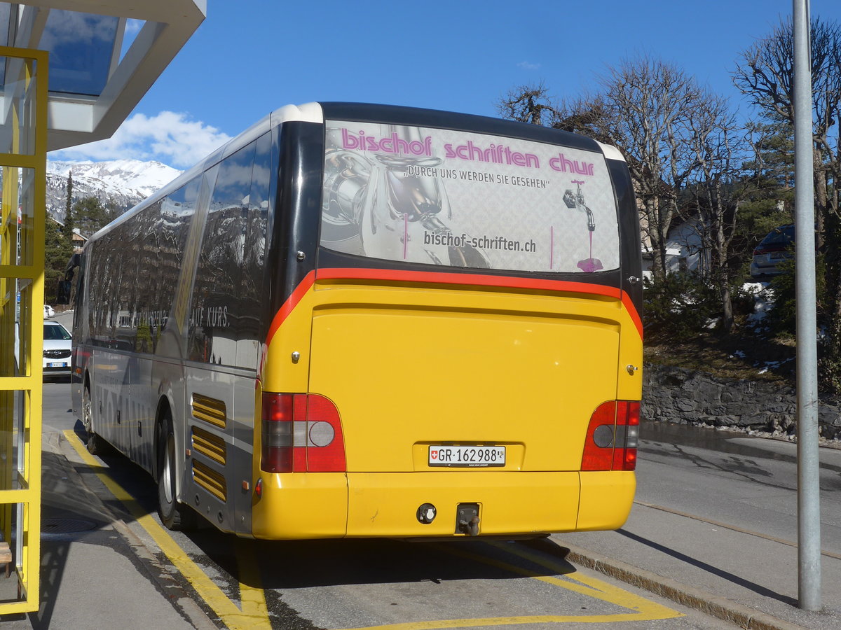 (215'008) - PostAuto Graubnden - GR 162'988 - MAN am 1. Mrz 2020 in Laax, Post