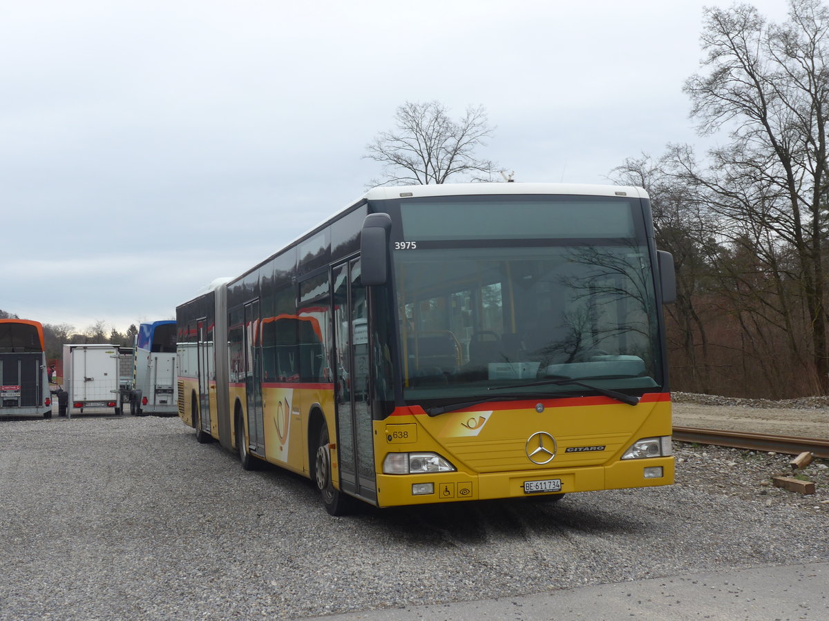 (215'034) - PostAuto Bern - Nr. 638/BE 611'734 - Mercedes am 2. Mrz 2020 in Laupen, Garage