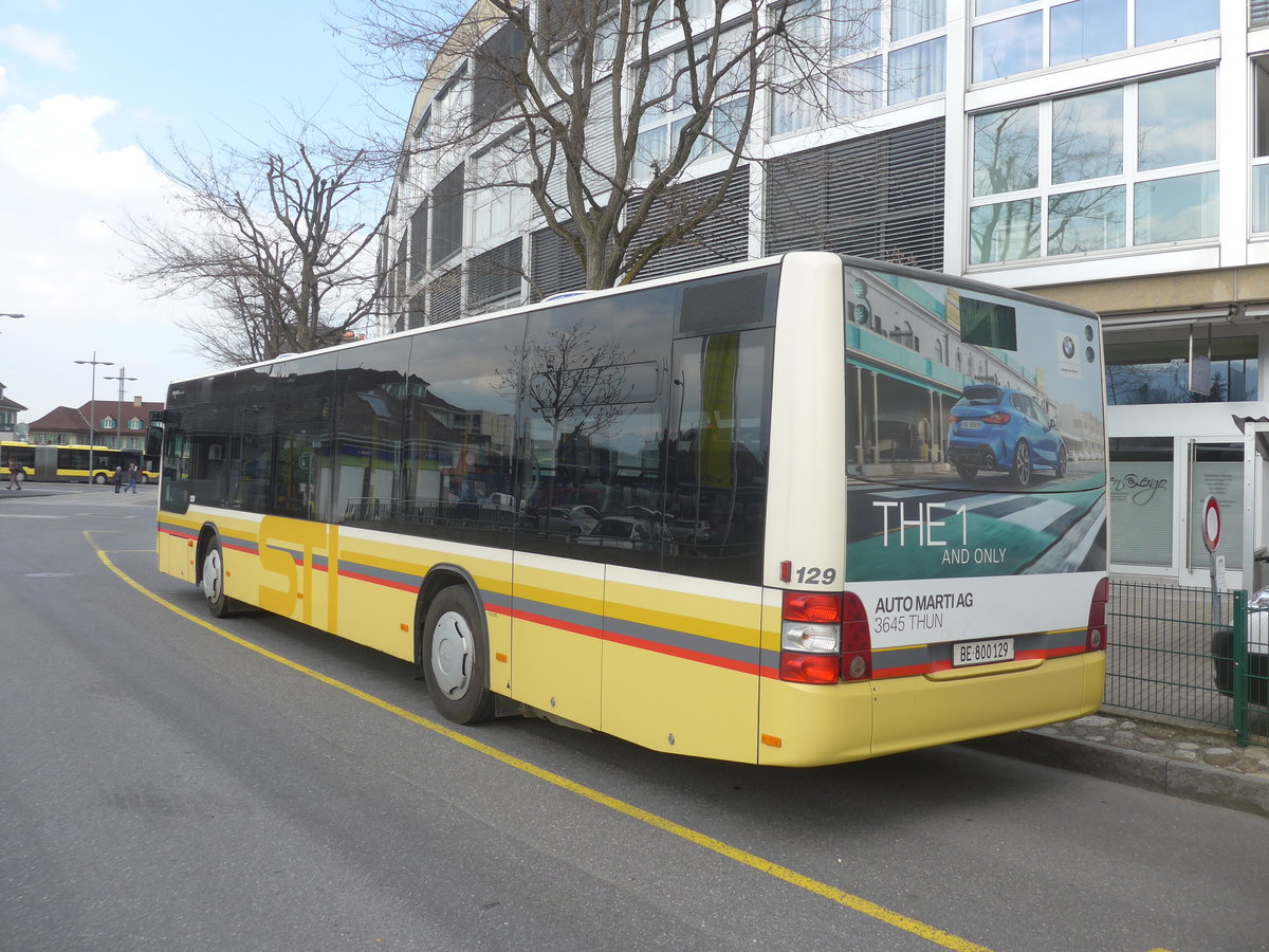 (215'289) - STI Thun - Nr. 129/BE 800'129 - MAN am 20. Mrz 2020 bei der Schifflndte Thun