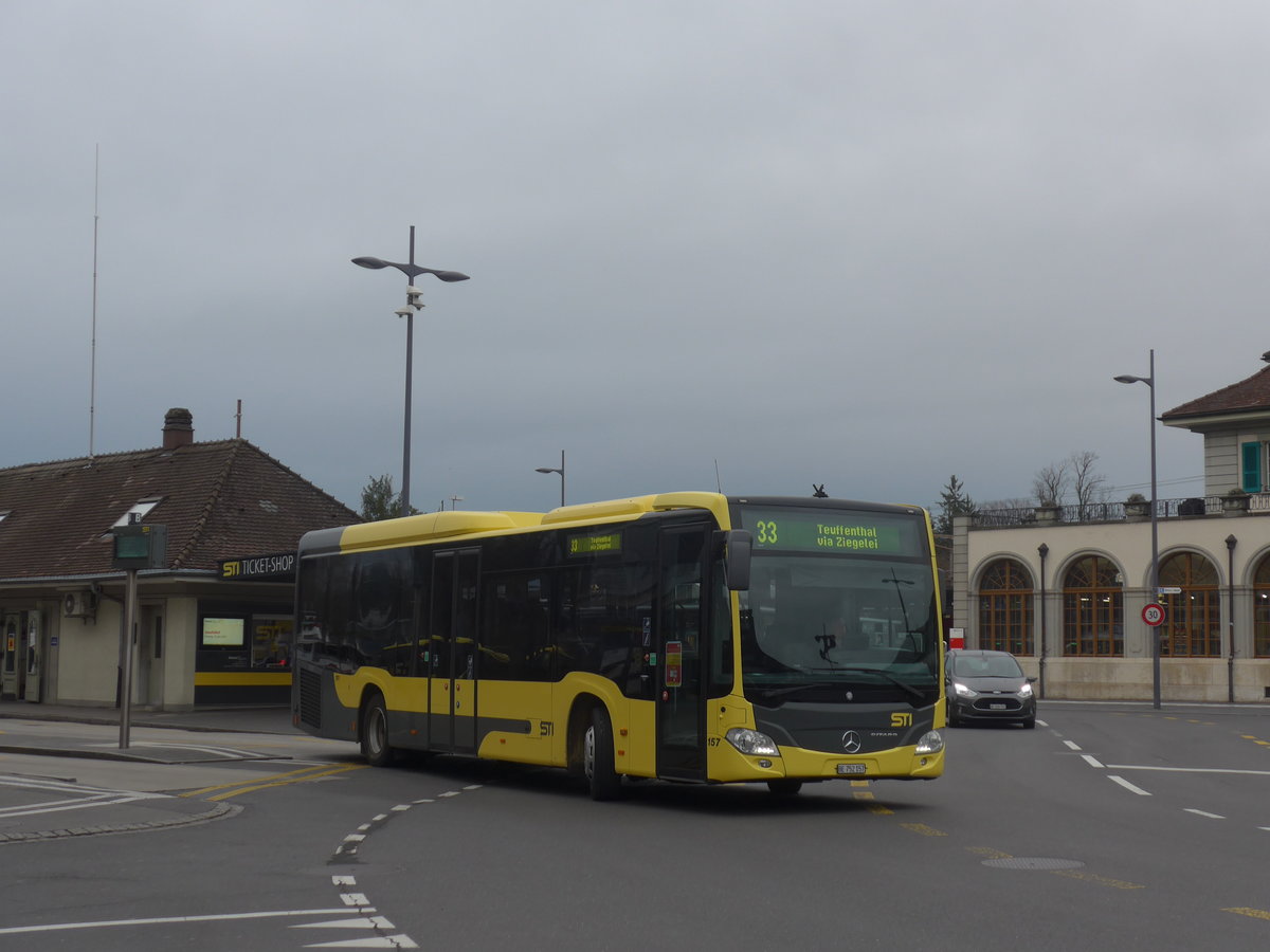 (215'364) - STI Thun - Nr. 157/BE 752'157 - Mercedes am 22. Mrz 2020 beim Bahnhof Thun