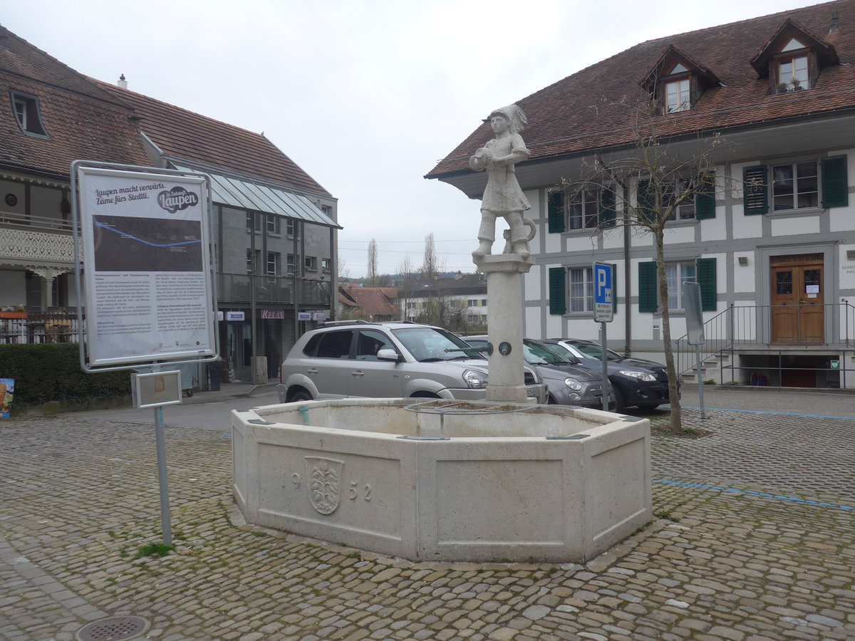 (215'370) - Brunnen von 1952 am 22. Mrz 2020 in Laupen