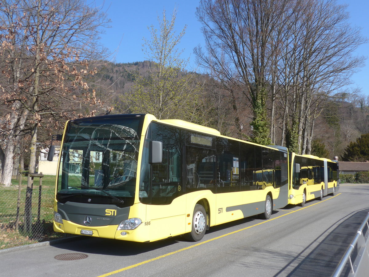 (215'488) - STI Thun - Nr. 186/BE 804'186 - Mercedes am 23. Mrz 2020 bei der Schifflndte Thun