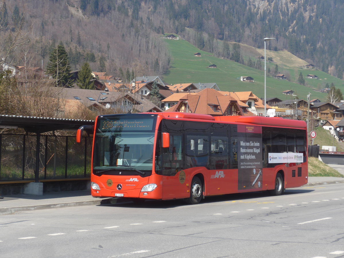 (215'552) - AFA Adelboden - Nr. 28/BE 43'089 - Mercedes am 25. Mrz 2020 beim Bahnhof Frutigen