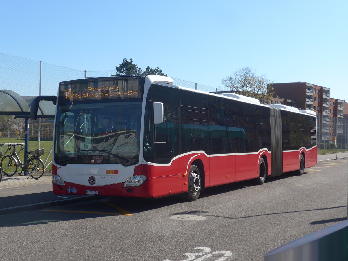 (215'711) - BLT Oberwil - Nr. 97/BL 203'464 - Mercedes (ex Gschwindl, A-Wien Nr. 8409) am 31. Mrz 2020 in Muttenz, Rothausstrasse