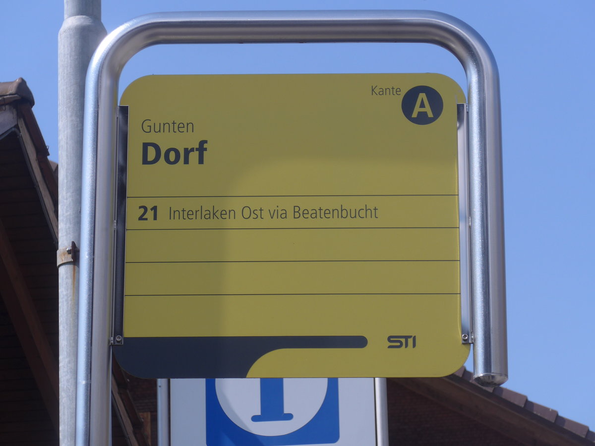 (215'951) - STI-Haltestelle - Gunten, Dorf - am 8. April 2020