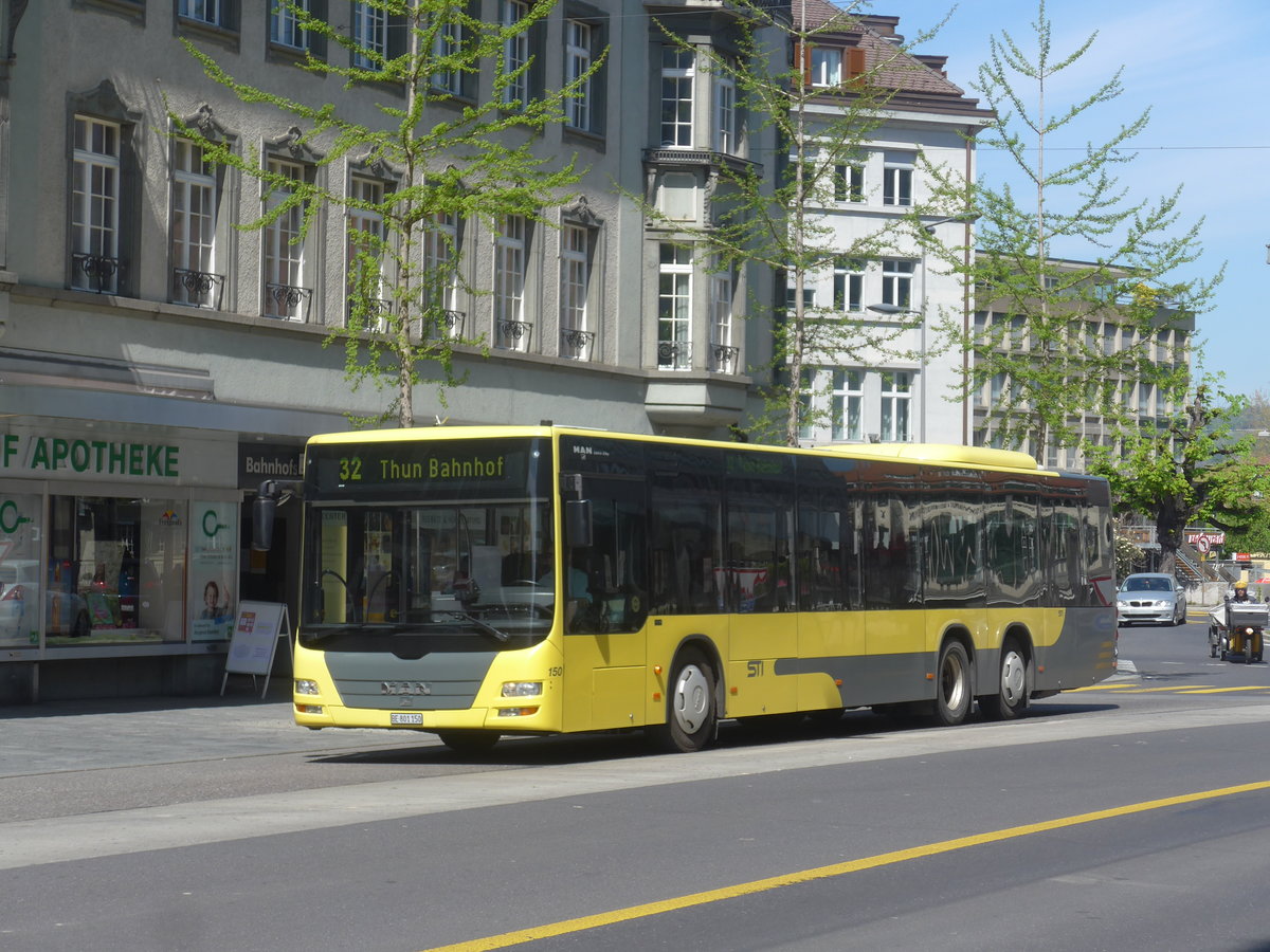 (216'163) - STI Thun - Nr. 150/BE 801'150 - MAN am 17. April 2020 in Thun, Bahnhofstrasse