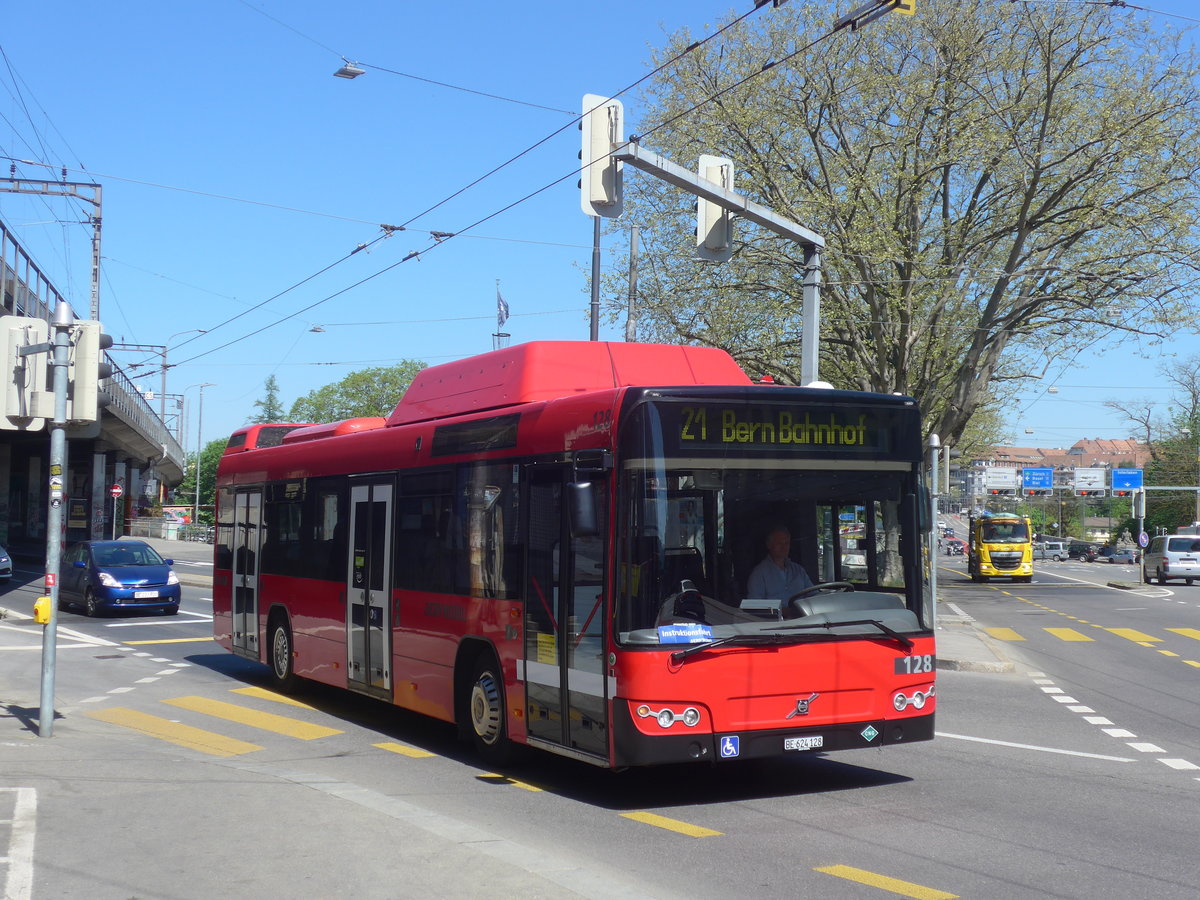 (216'375) - Bernmobil, Bern - Nr. 128/BE 624'128 - Volvo am 22. April 2020 in Bern, Schtzenmatte