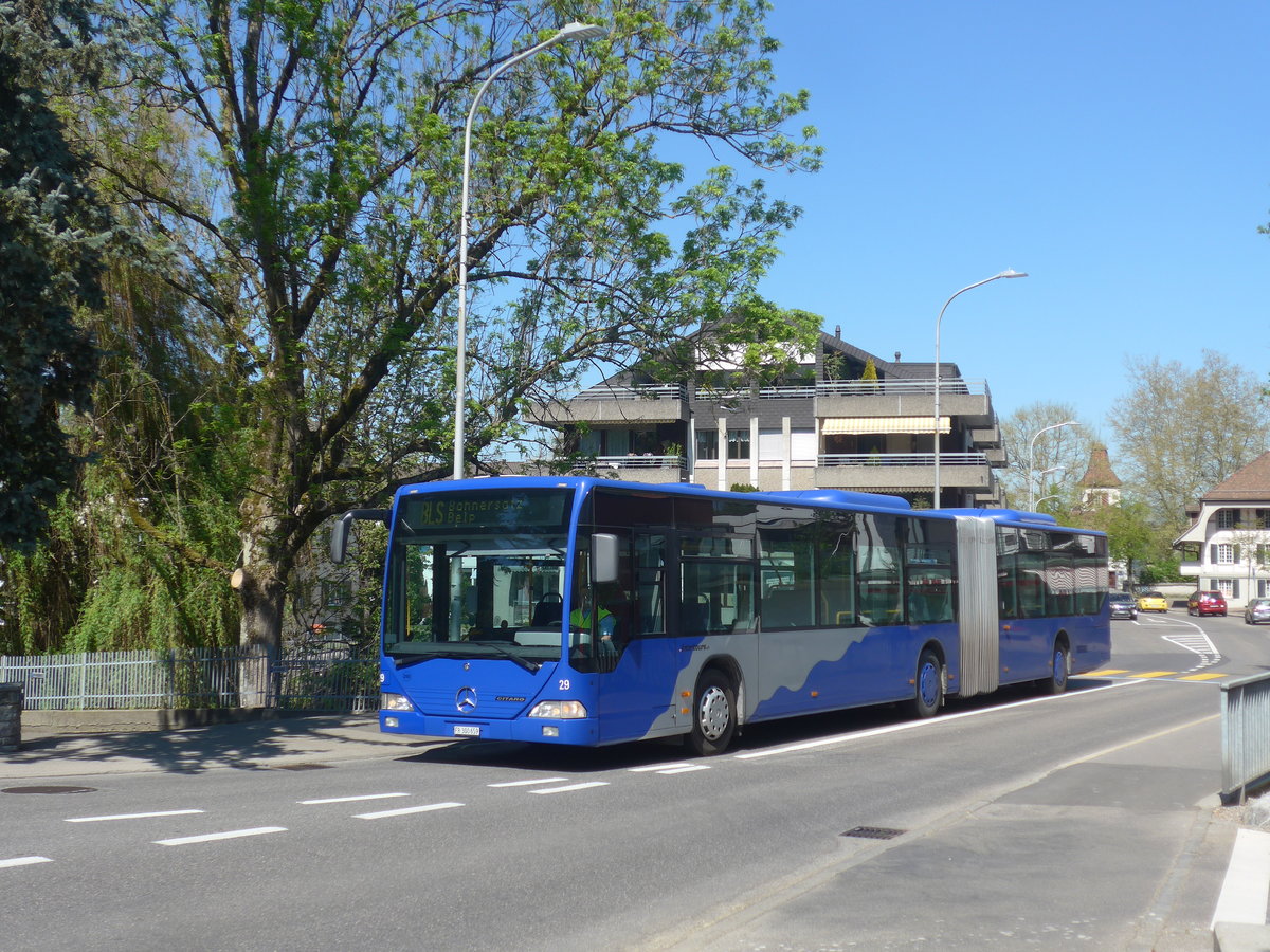 (216'384) - Intertours, Domdidier - Nr. 205/FR 300'659 - Mercedes (ex VZO Grningen Nr. 29) am 22. April 2020 in Belp, Bahnhofstrasse