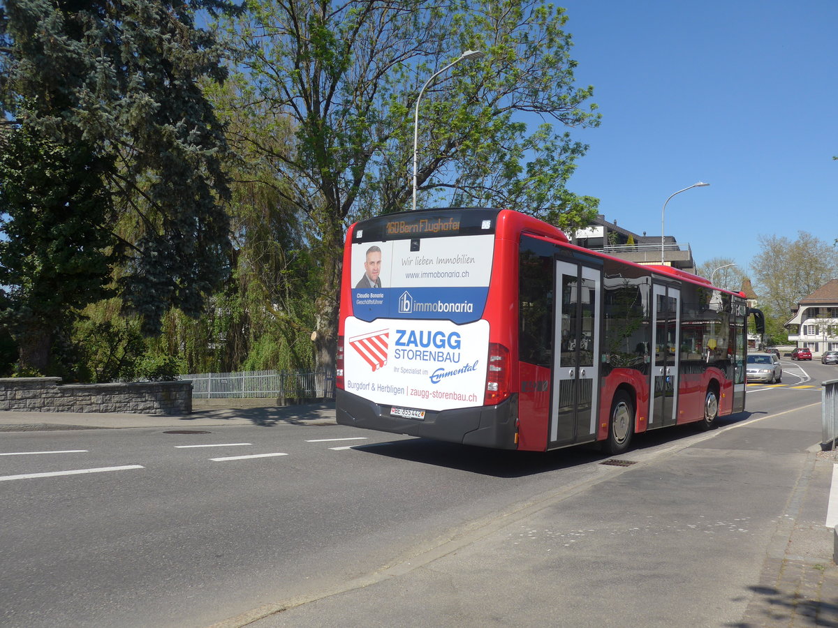 (216'385) - Bernmobil, Bern - Nr. 442/BE 855'442 - Mercedes am 22. April 2020 in Belp, Bahnhofstrasse