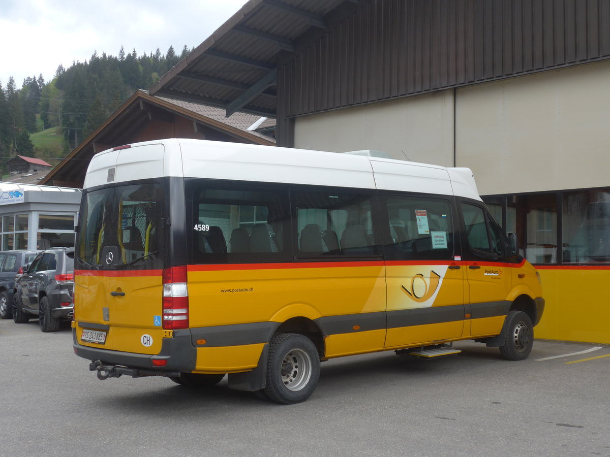 (216'496) - PostAuto Wallis - VS 243'885 - Mercedes am 26. April 2020 in Gstaad, Garage Kbli (Einsatz Kbli)