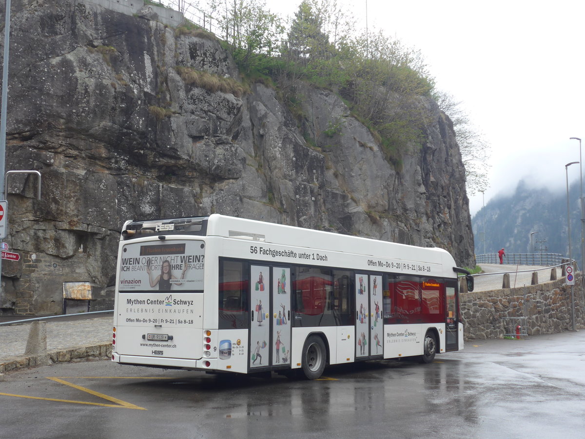 (216'540) - AAGU Altdorf - Nr. 9/UR 9139 - Hess am 28. April 2020 beim Bahnhof Gschenen