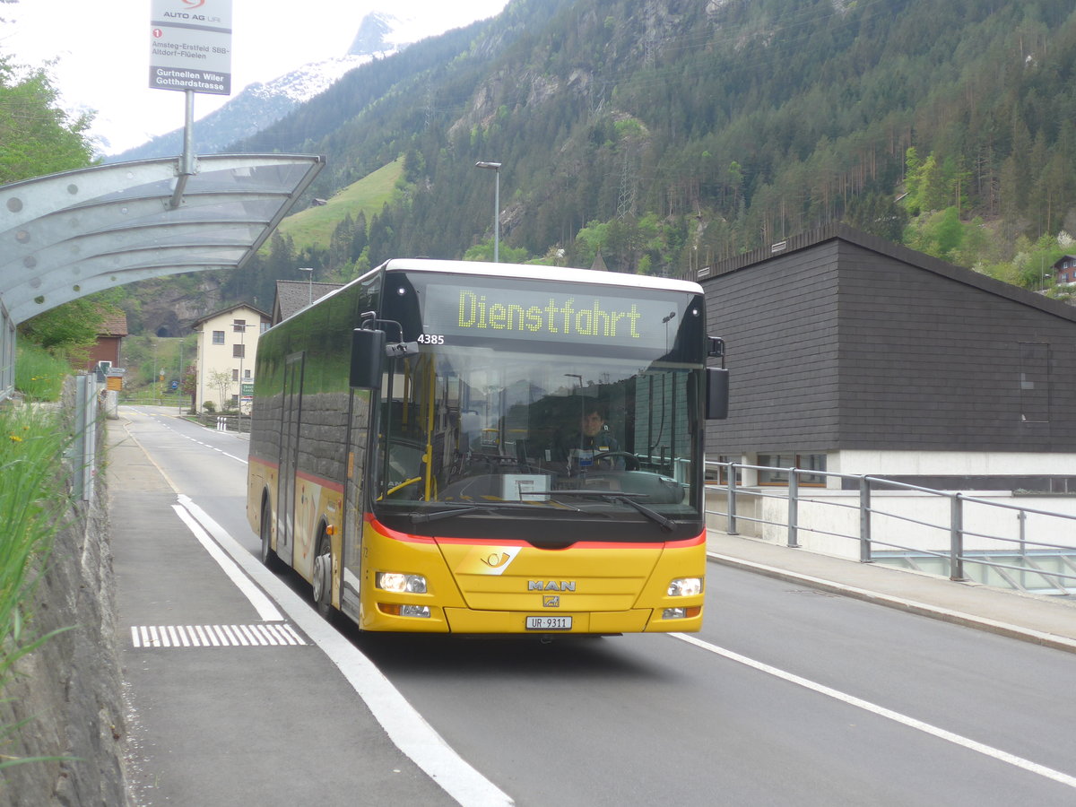 (216'554) - AAGU Altdorf - Nr. 72/UR 9311 - MAN/Gppel (ex PostAuto Bern; ex PostAuto Bern Nr. 217; ex RBS Worblaufen Nr. 217) am 28. April 2020 in Gurtnellen Wiler, Gotthardstrasse